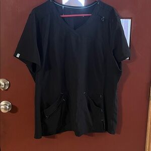 Black V-Neck Scrub Top